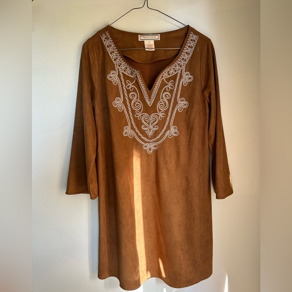 Faux Suede 60s-Style Mini Dress - Picture 3 of 6